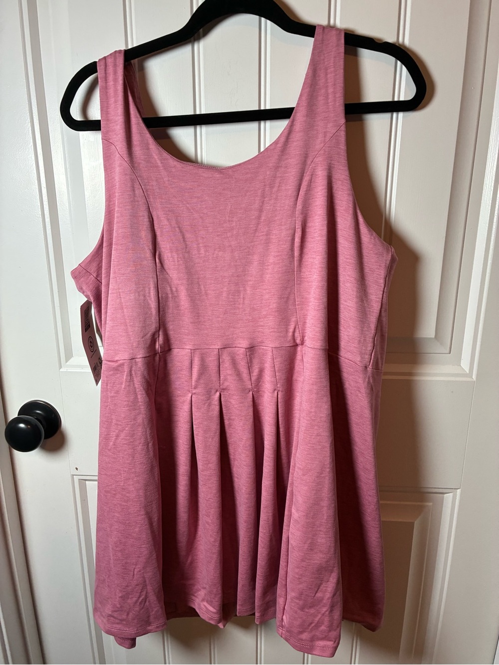 Members Mark Rose Pink Pleated Tank Mini Athletic Dress with shorts underneath